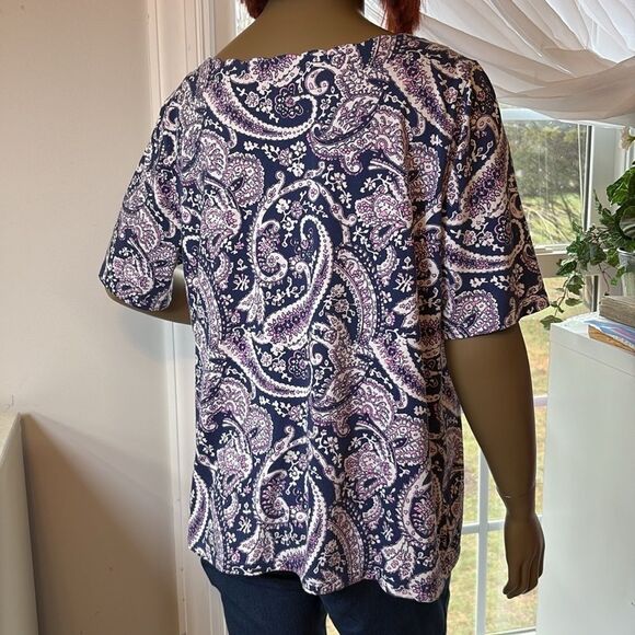 Talbots Purple Paisley Blouse - Picture 3 of 5